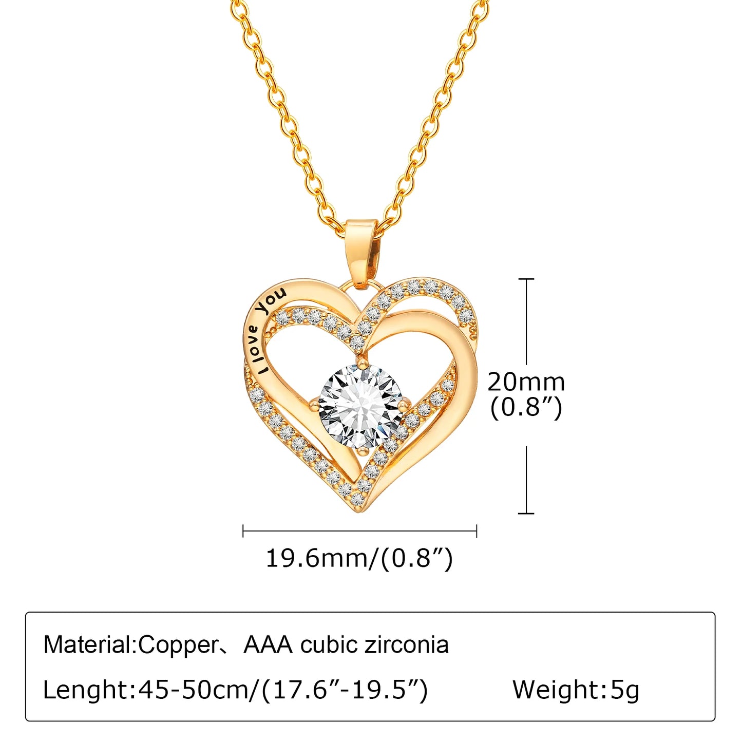 Vnox™ | Heart Necklace for Women