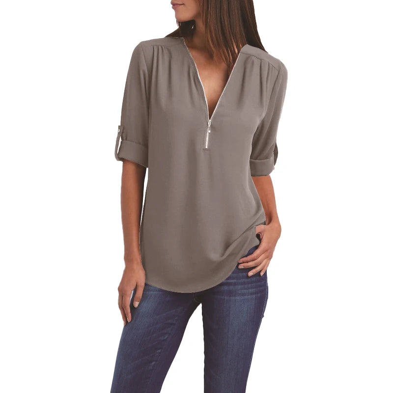 Lunara™ | Women's Zipper Shirt  (Buy 1, Get 1 Free)