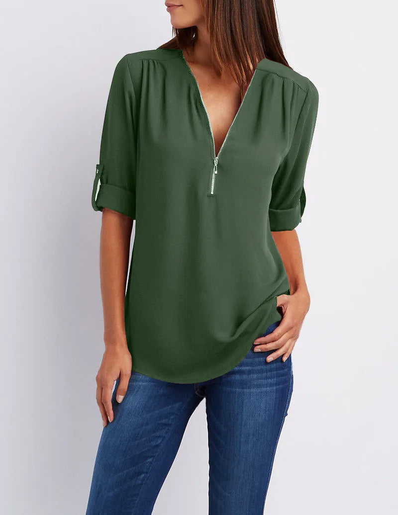 Lunara™ | Women's Zipper Shirt  (Buy 1, Get 1 Free)