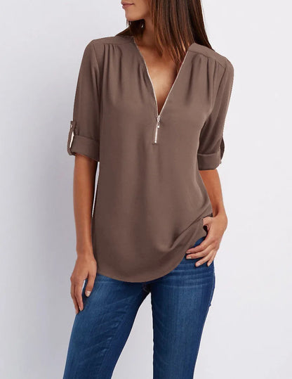 Lunara™ | Women's Zipper Shirt  (Buy 1, Get 1 Free)