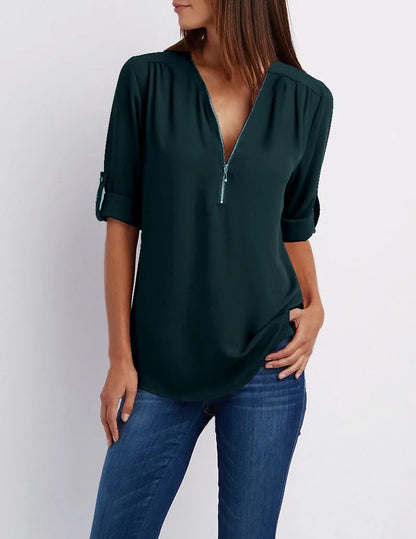 Lunara™ | Women's Zipper Shirt  (Buy 1, Get 1 Free)