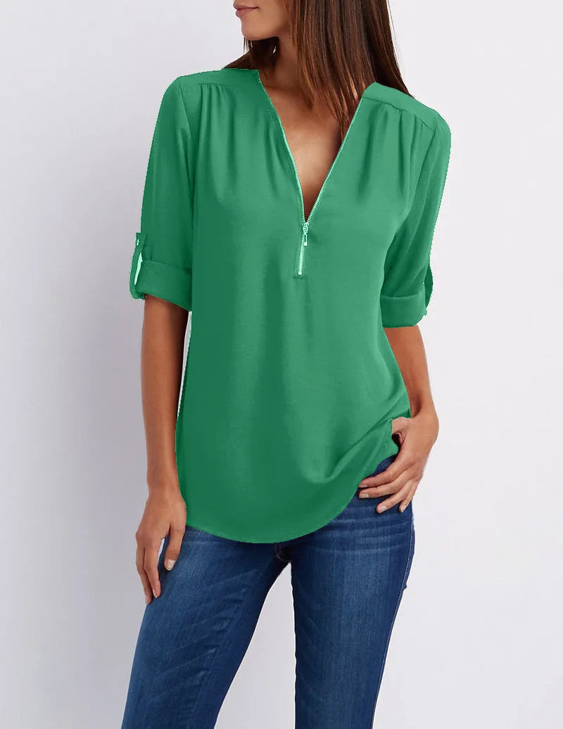 Lunara™ | Women's Zipper Shirt  (Buy 1, Get 1 Free)